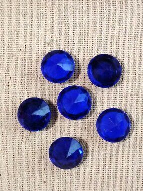 6 Large Diamond Shaped Blue Jewel Decorative Memo Bulletin Board Push Pins